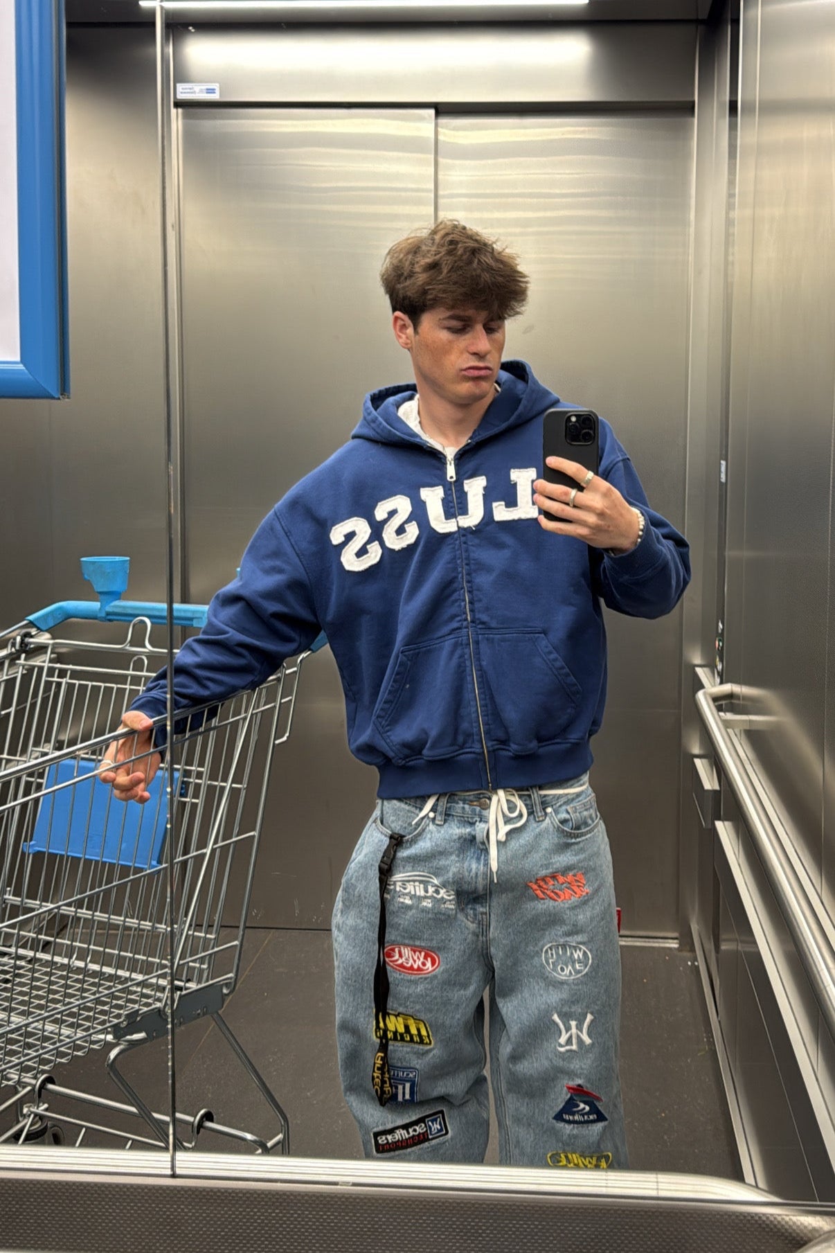 BLUE ZIP-UP